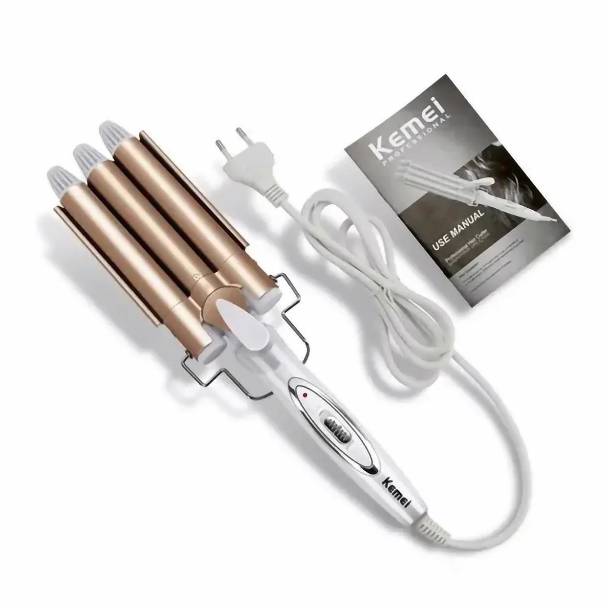 Плойка для волосся Kemei 1010 потрійна