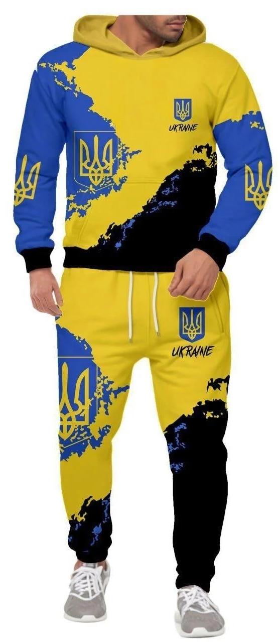 Спортивний костюм чоловічий Хіт 2XL Синій/Жовтий (10020)