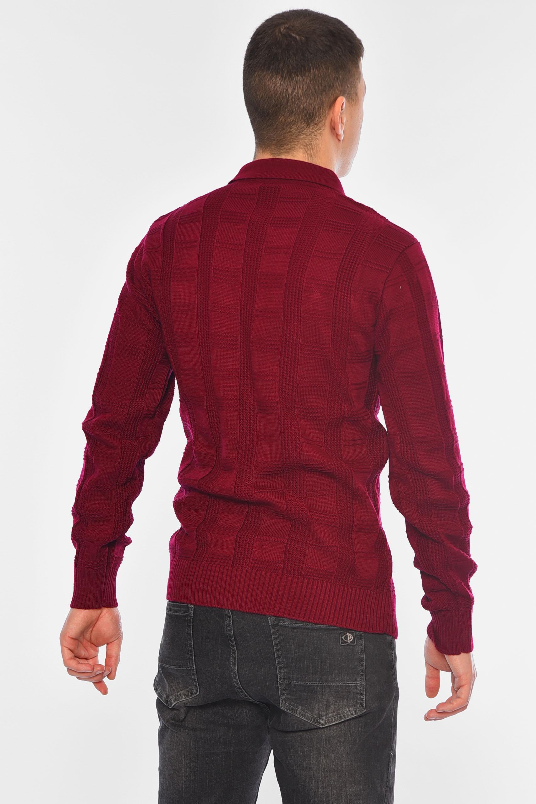 Светр чоловічий однотонний XL Бордовий (194526) - фото 3