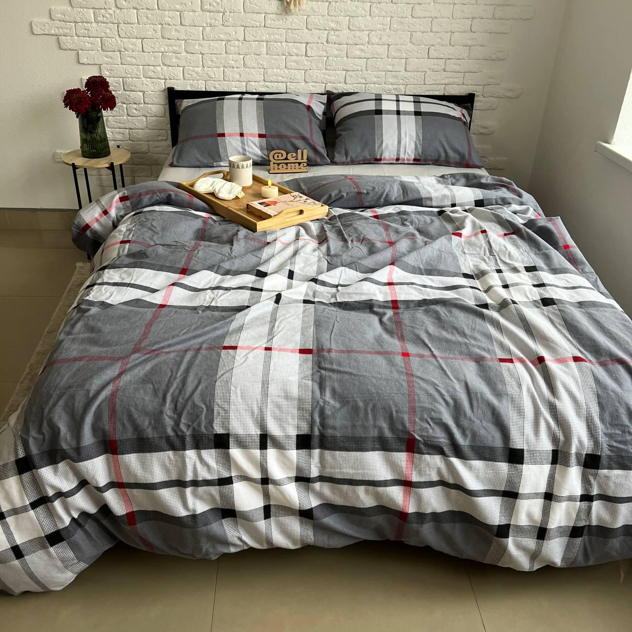 Комплект постільної білизни Ell Home фланель полуторний наволочки 50x70 см/70x70 см Прайм/Сірий (29288885) - фото 3 Комплект постільної білизни Ell Home фланель полуторний наволочки 50x70 см/70x70 см Прайм/Сірий (29288885) - фото 3