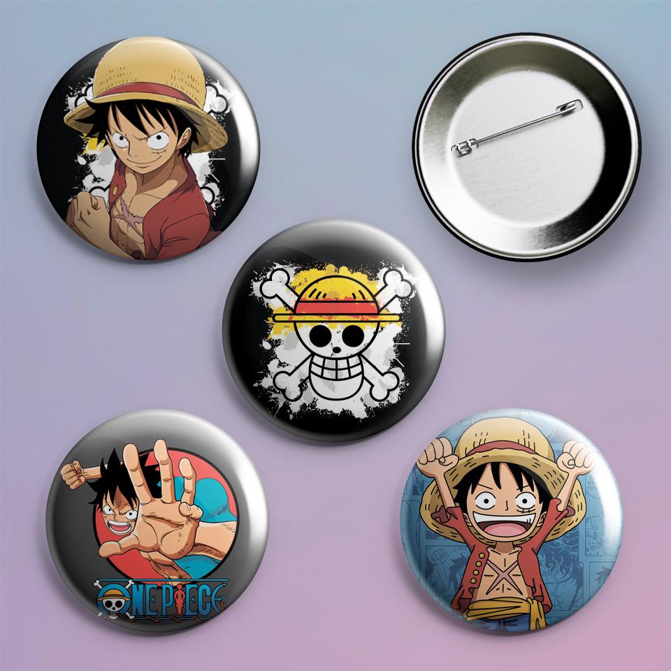 Значки на рюкзак с принтом аниме One Piece 4 шт.