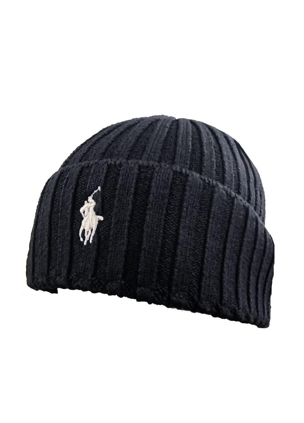 Мужская шапка Polo Ralph Lauren Hats Baret Dark Blue (RL-1779)
