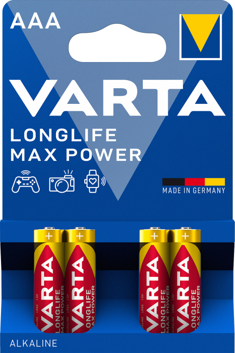 Батарейка Varta Longlife Max Power AAA/LR03 Alkaline 1,5v блістер (34315653)