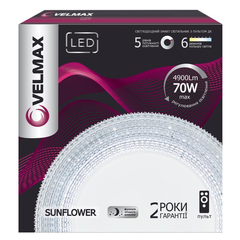 LED-светильник Velmax Smart V-CL-SUNFLOWER с пультом 70W 3000/6500K 4900 Lm (28687010)