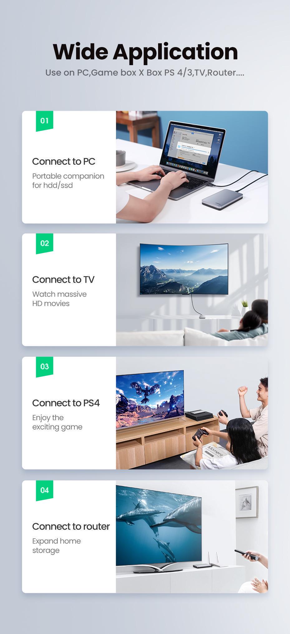 Кишеня зовнішня Ugreen 2.5 USB-C 0.5 м (70499) - фото 8 Кишеня зовнішня Ugreen 2.5 USB-C 0.5 м (70499) - фото 8