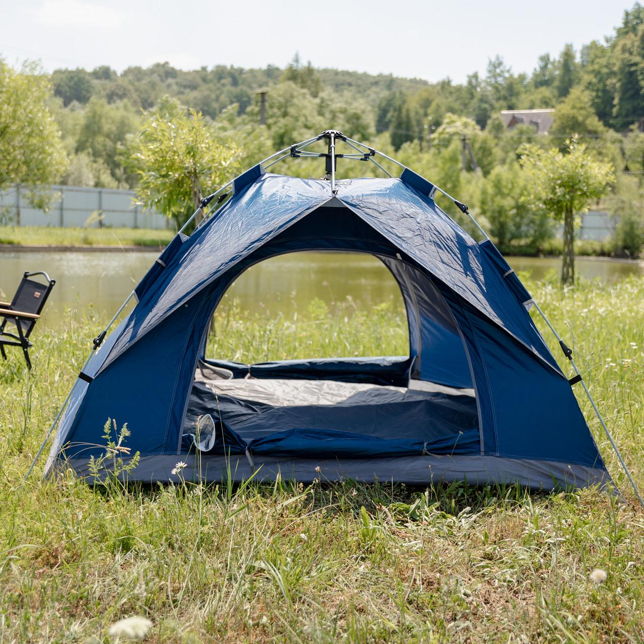 Намет тримісний LU-002 автоматичний кемпінговий 190x190x140 см Синій (7464) - фото 3 Намет тримісний LU-002 автоматичний кемпінговий 190x190x140 см Синій (7464) - фото 3