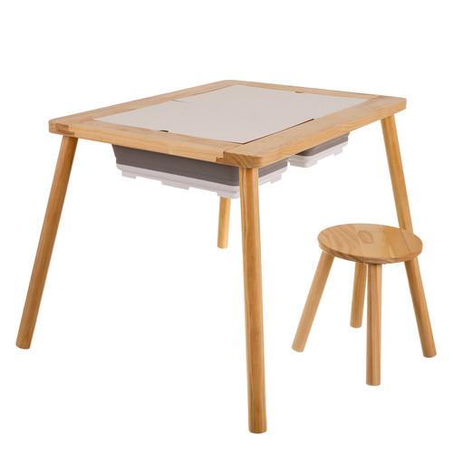 Стол учебный деревянный Montessori Kruzzel для песка и воды от 3 г. Бежевый (2859538036)