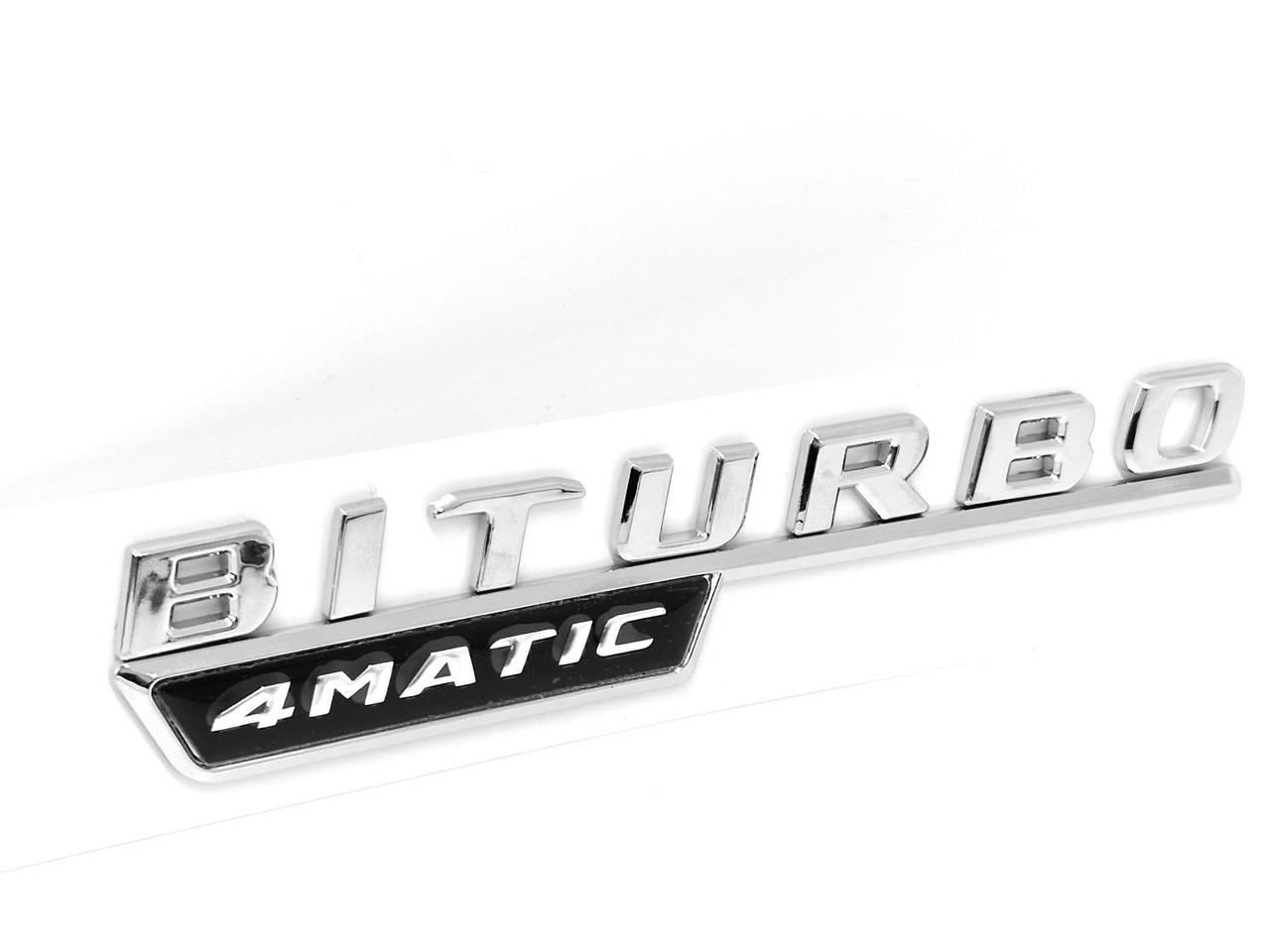 Эмблема надпись Mercedes biturbo 4matic 1 шт. Хром (2430403602)