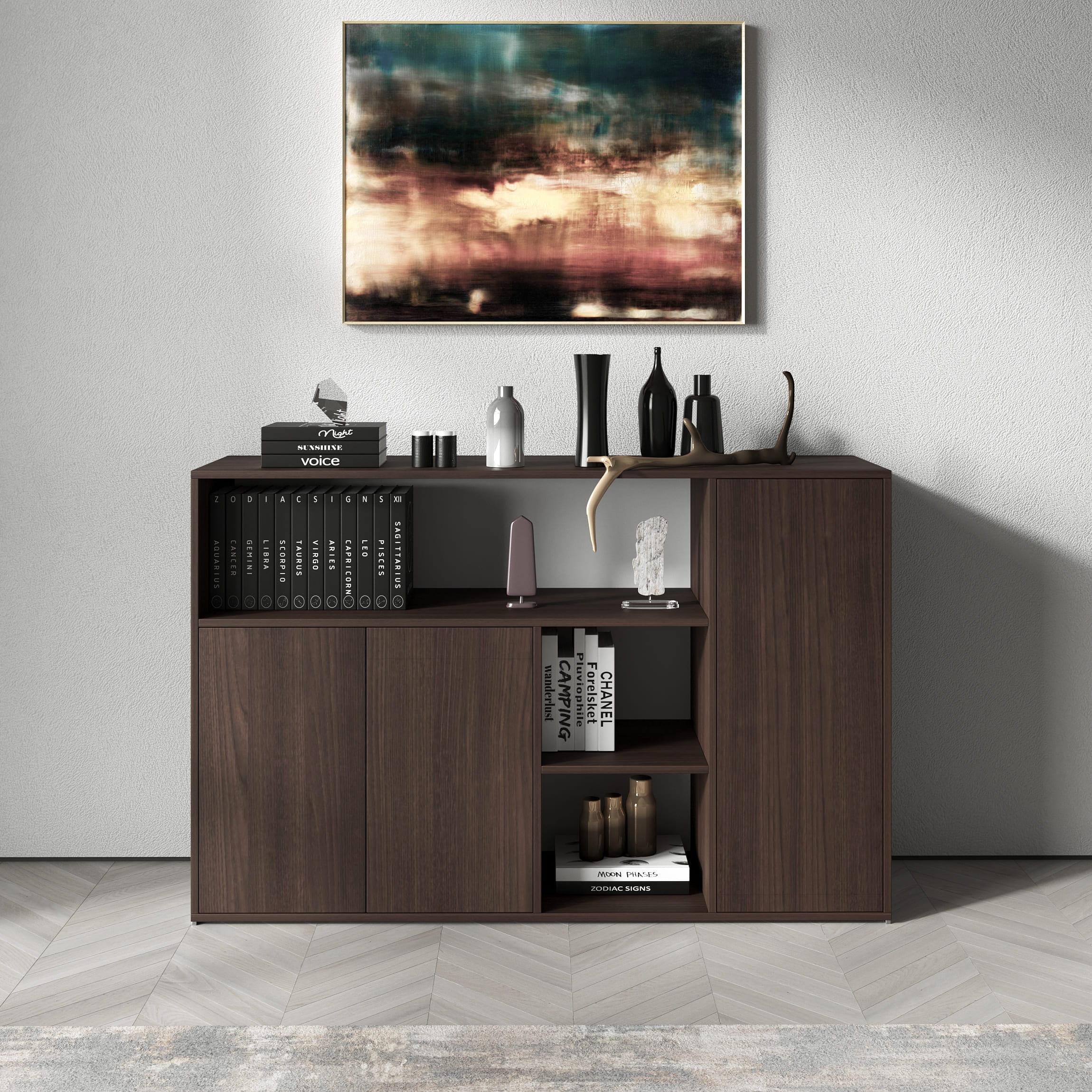 Комод №3 з відритими полицями та дверцятами Венге (380321) - фото 1 Комод №3 з відритими полицями та дверцятами Венге (380321) - фото 1