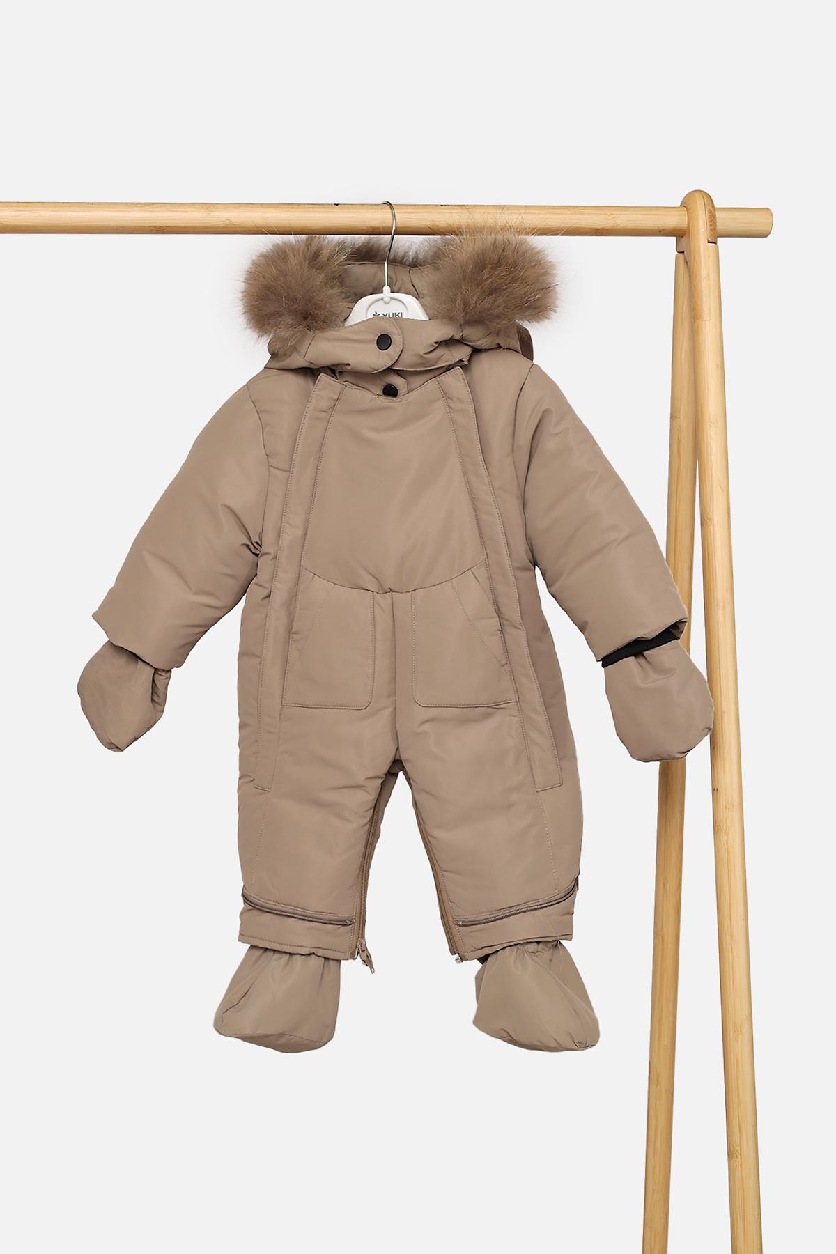 Комбинезон утепленный для мальчика цвет бежевый 62 ЦБ-00280243 Комбинезон утепленный для мальчика цвет бежевый 62 ЦБ-00280243