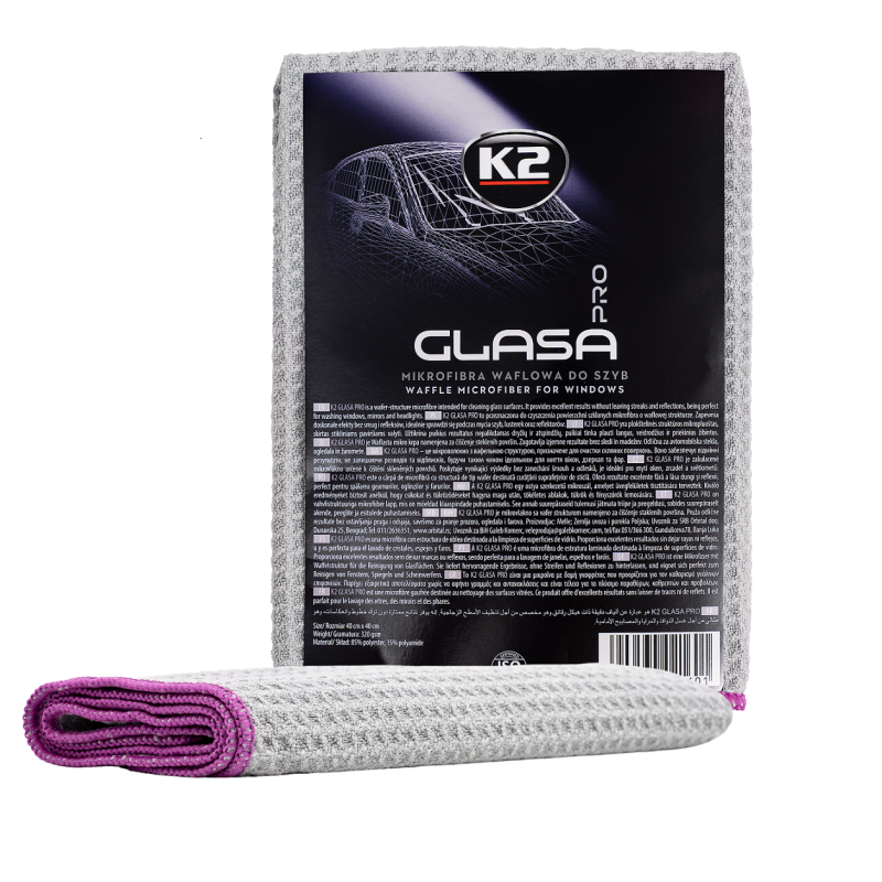 Салфетка K2 GLASA PRO для стеклянных поверхностей микрофибра 40х40 см (2932905722)