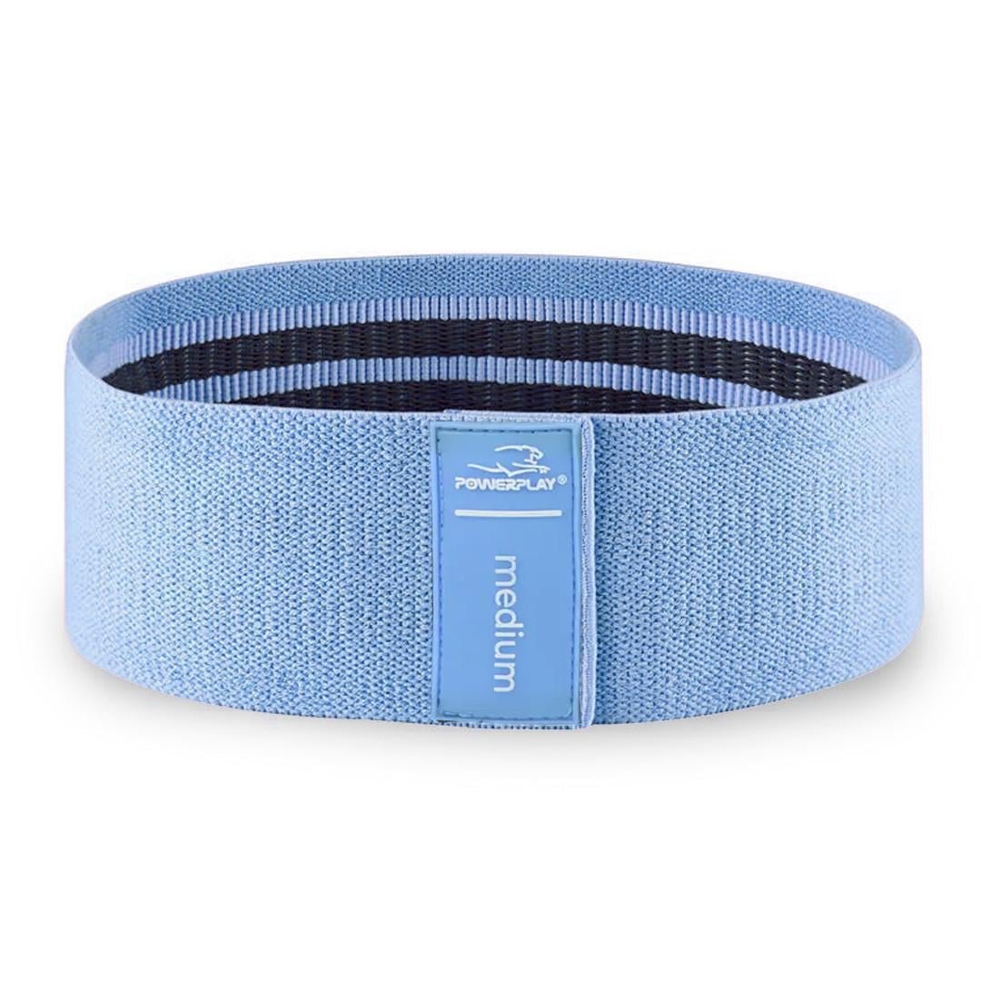 Гумка тканева для фітнесу та спорту PowerPlay 4111 Hip Band M Medium d 76 см Блакитний