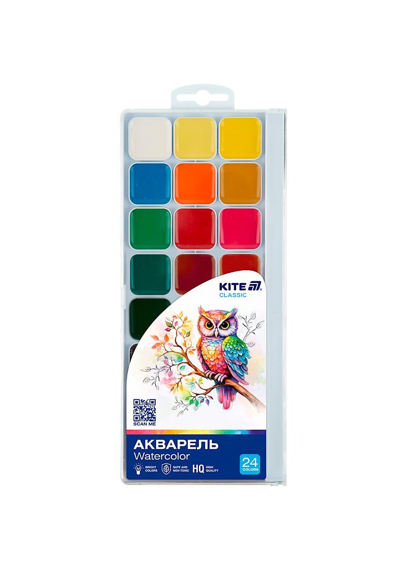 Фарби KITE Classic акварельні 24 кольорів (K-442)