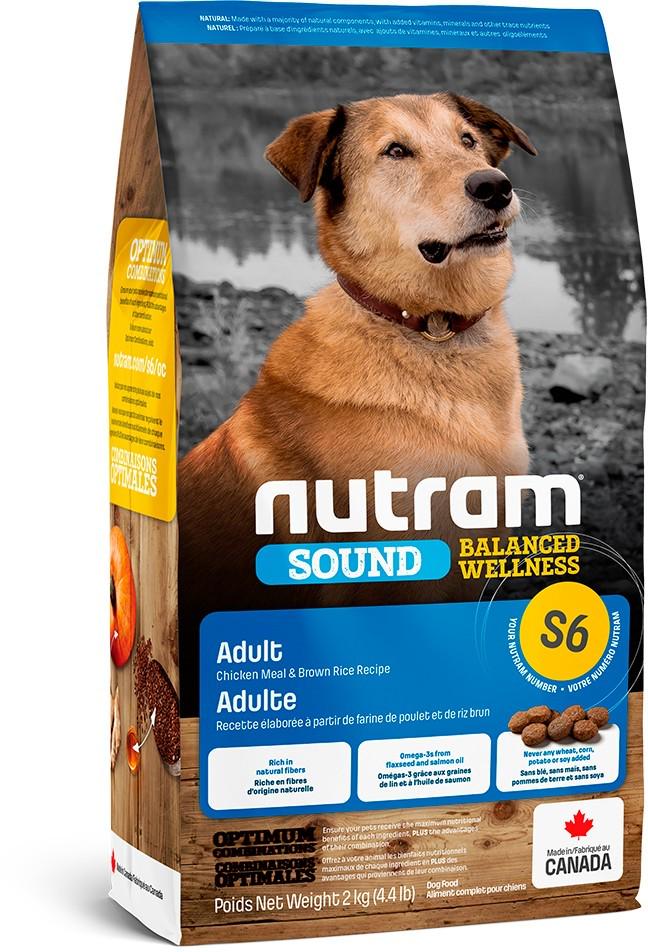 Корм сухой для собак всех пород Nutram S6 Sound Balanced Wellness Dog с курицей и коричневым рисом 2 кг (067714102284) - фото 1