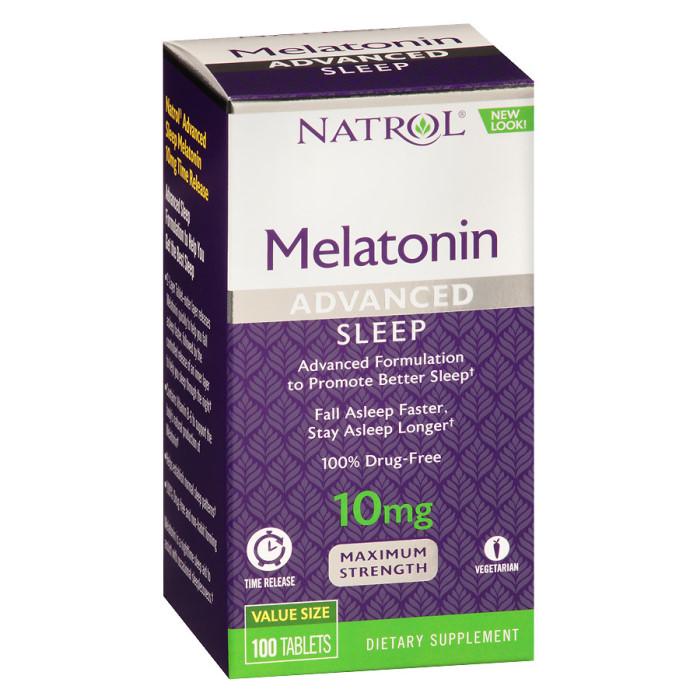 Натуральна добавка Natrol Melatonin 10mg Advanced Sleep 100 таб. (3580)