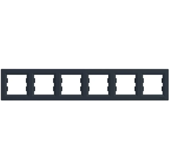 Рамка шестеренчатая горизонтальная Schneider Asfora Антрацит (27675455)