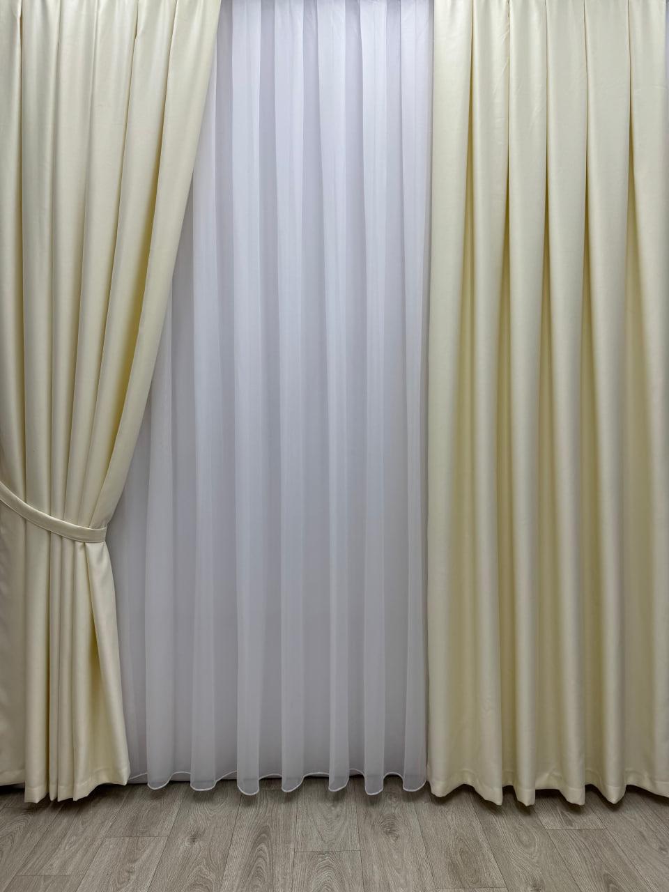 Штора блекаут на тесьме 6 см 250х250 см Молочный (11861405)