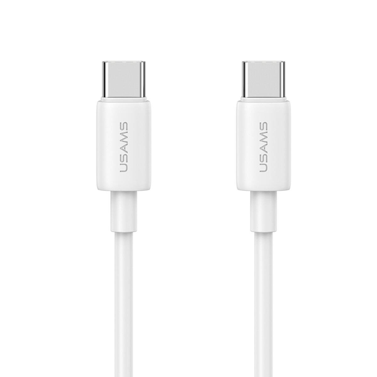 Кабель Usams SJ711 Type-C to Type-C 60W Fast Charging Data Cable 100 см White (20799910) - фото 1