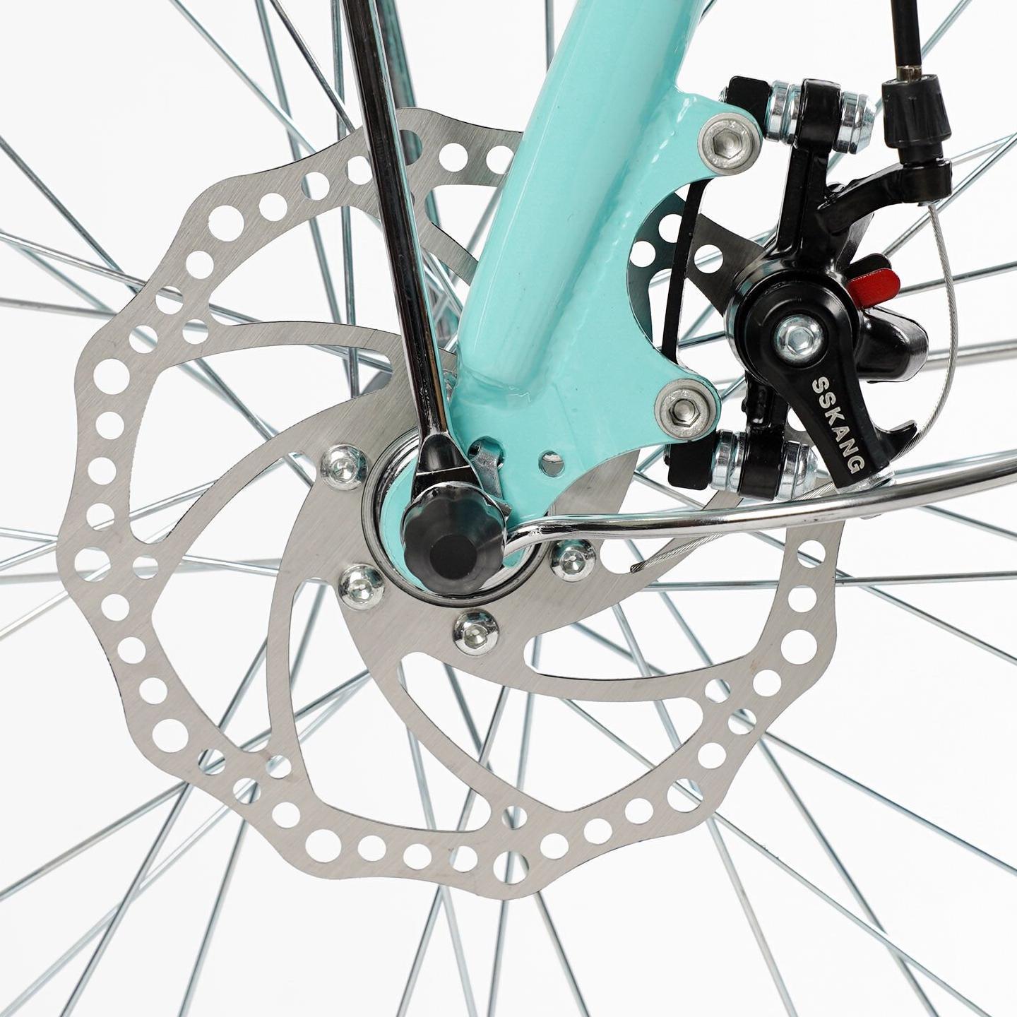 Велосипед міський Corso Polaris з кошиком та багажником рама 16,5"/26" Бірюзовий - фото 7 Велосипед міський Corso Polaris з кошиком та багажником рама 16,5"/26" Бірюзовий - фото 7