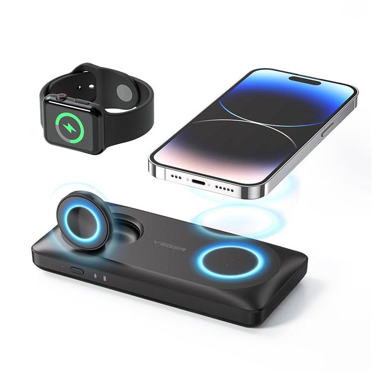 Повербанк Veger MagMulti бездротовий 3в1 для iPhone/ iWatch/ AirPods Pro 10000 mAh - фото 6