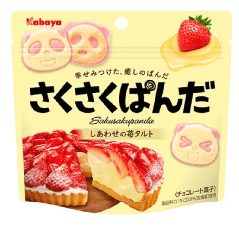 Печиво Kabaya Sakusaku Panda Strawberry Tart Flavored Cookies 47 г (2800891311)