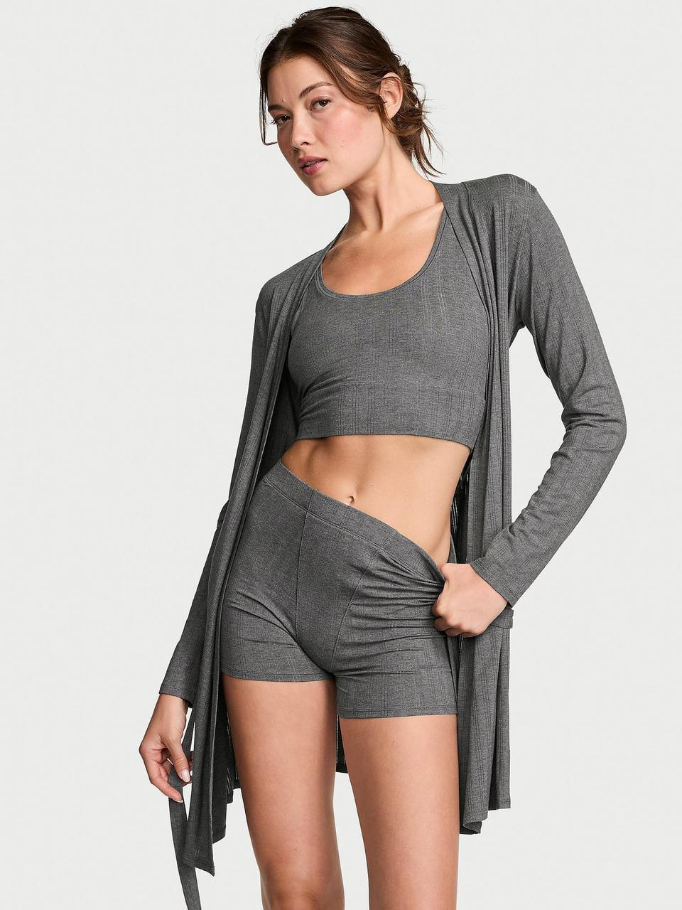 Піжама жіноча Victoria's Secret SoSoft Modal Ultra-Fine 3-Piece Matching Set M Сірий (278976465721)
