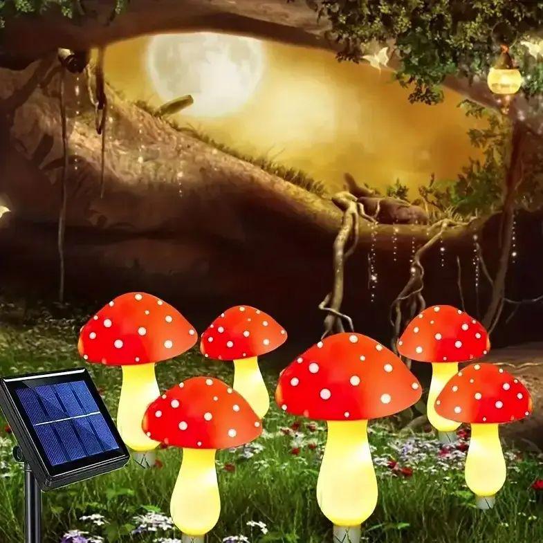 Декоративна гірлянда Мухомори з сонячною батареєю/8 режимів світіння 6 ламп у формі мухомора автономна (opt-105042) - фото 5 Декоративна гірлянда Мухомори з сонячною батареєю/8 режимів світіння 6 ламп у формі мухомора автономна (opt-105042) - фото 5