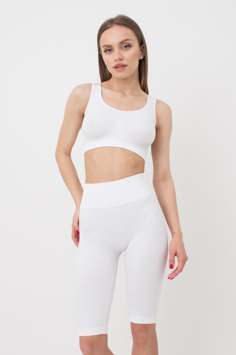 Велосипедки женские в рубчик Giulia TRACKS RIB one size White (27513233)