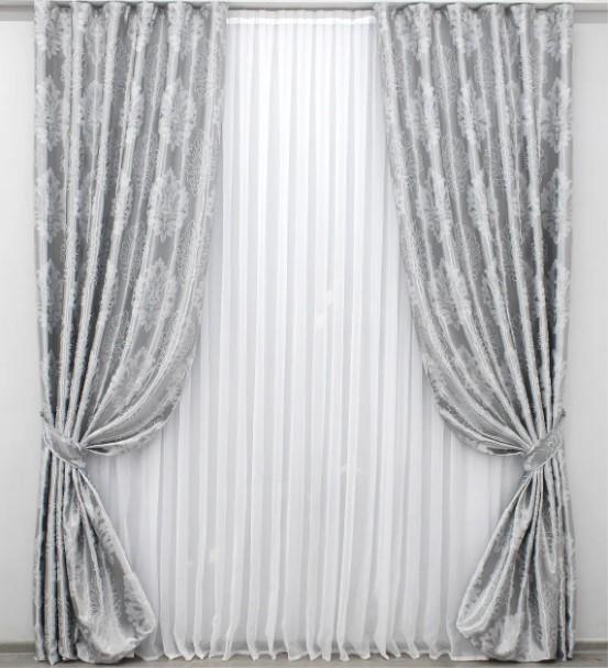 Шторы Корона блекаут/софт 1,5х2,75 м 2 шт. Серый (1277ш)