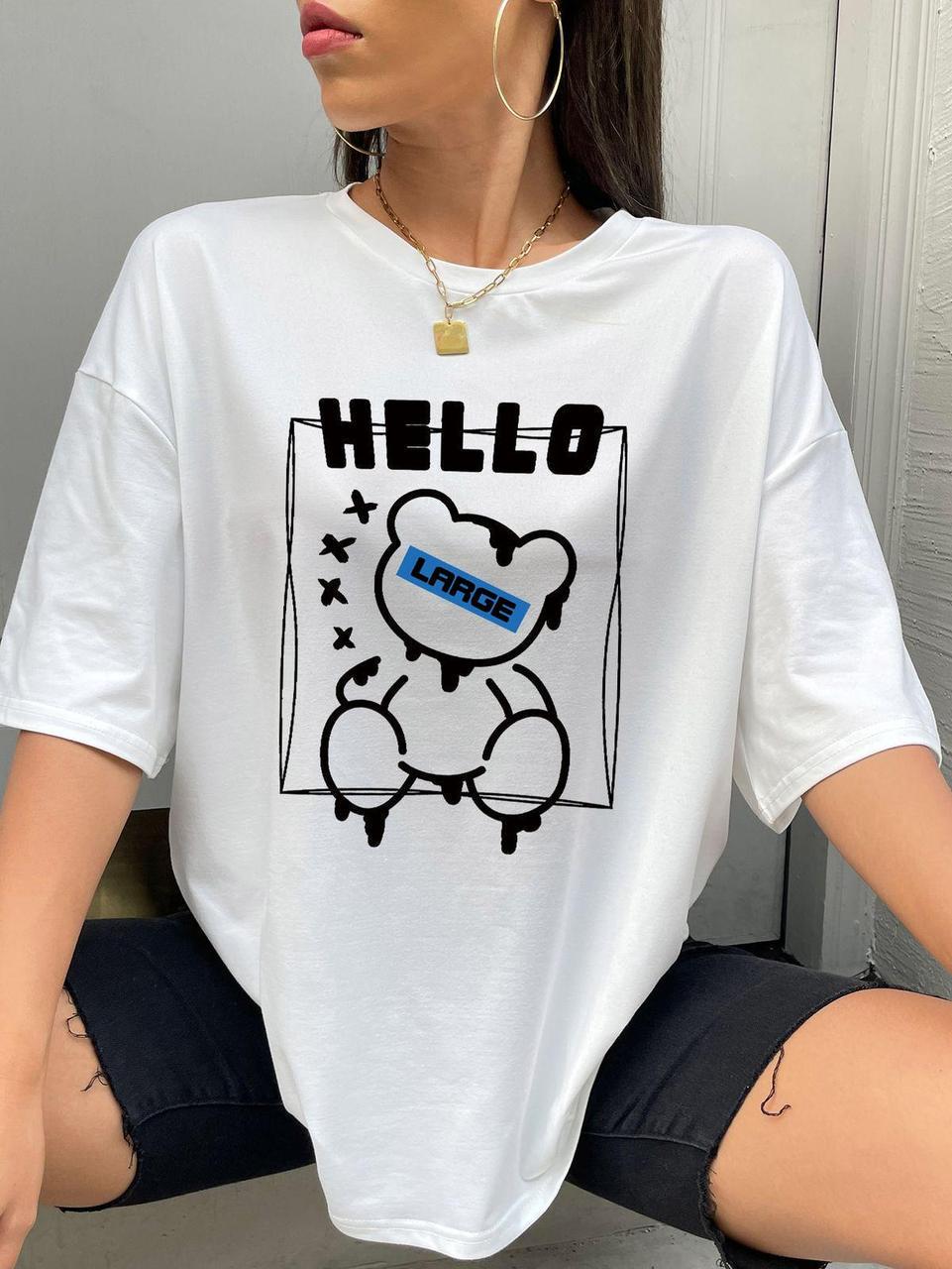 Футболка женская с принтом Pin-000-274 повседневная L Белая