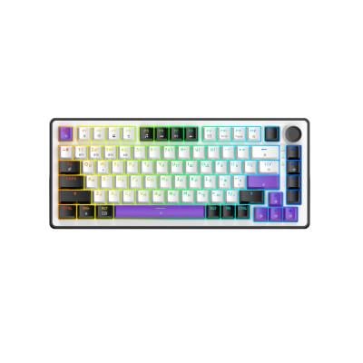 Клавиатура Hator Hellyberry HK75 Mechanical Linear RGB Bluetooth/USB UA White/Violet (HK75_wireless) Клавиатура Hator Hellyberry HK75 Mechanical Linear RGB Bluetooth/USB UA White/Violet (HK75_wireless)
