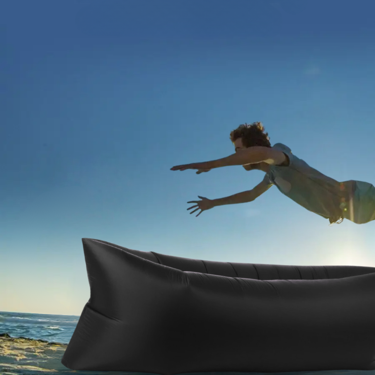 Лежак надувной Lamzac X-2 MAX двухслойный 200х90х70 см до 200 кг Черный (TM001311) - фото 9