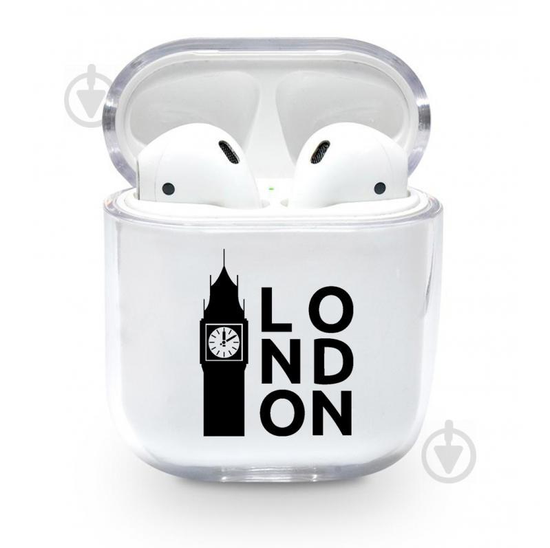 Прозрачный силиконовый чехол Apple AirPods с рисунком - Лондон (KAP1168)