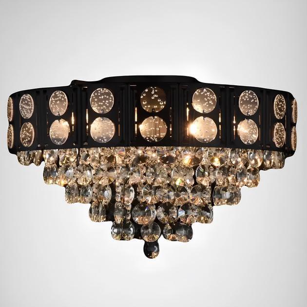Люстра потолочная Valeso V 9028/9 BK с хрустальным плафоном под девять ламп Е14 IP20 Черный (00000140254)