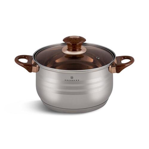 Набор кастрюль Edenberg из нержавеющей стали с коричневыми ручками 12 предметов - фото 3