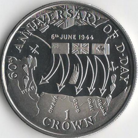 Коллекционная монета Остров Мэн 1 крона 2004 Д-Дей Открытие второго фронта в 1944 году UNC (KM#1222) Коллекционная монета Остров Мэн 1 крона 2004 Д-Дей Открытие второго фронта в 1944 году UNC (KM#1222)