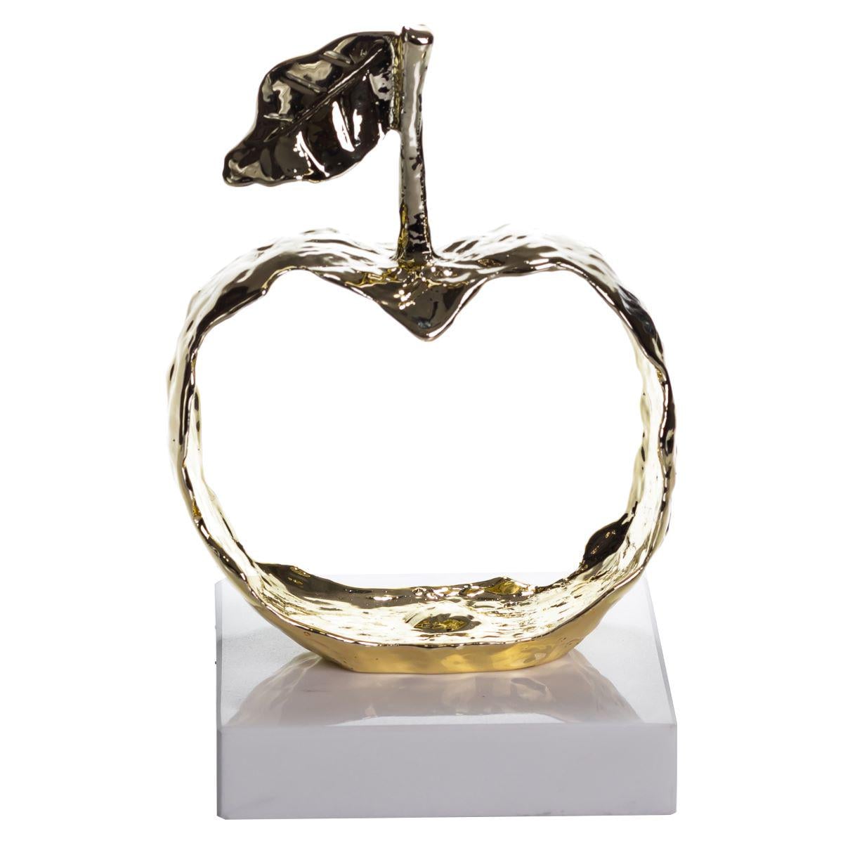 Декоративная фигурка YIWU Apple 11х10х18 см металлическая Золотистая(147-102-HP-7-13)