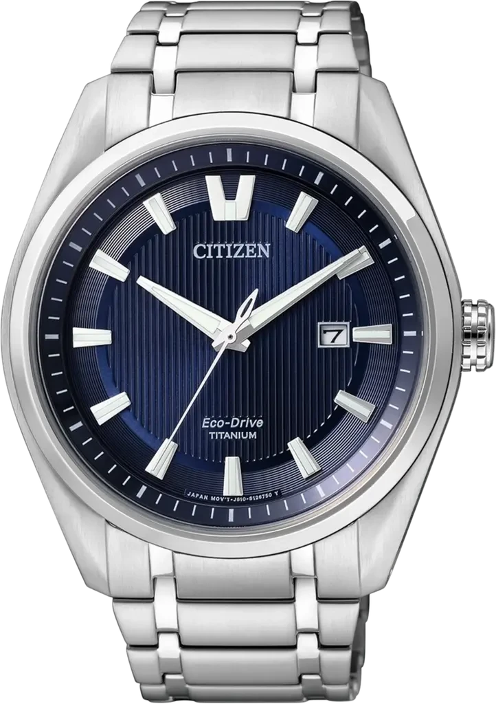 Наручний годинник чоловічий Citizen AW1240-57L Eco-Drive із сапфіровим склом/титановим корпусом/синім циферблатом та водозахистом 100 м