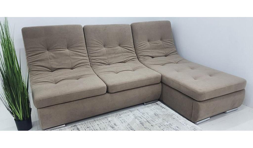 Диван розкладний кутовий модульний Вуді Сіті дерево/ламінована ДСП/тканина Бежевий - фото 1