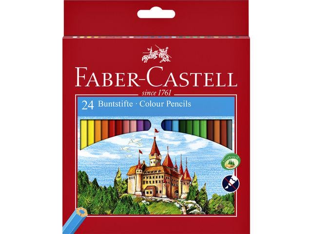 Набор цветных карандашей Faber-Castell картонный пенал 24 цвета (120124) Набор цветных карандашей Faber-Castell картонный пенал 24 цвета (120124)
