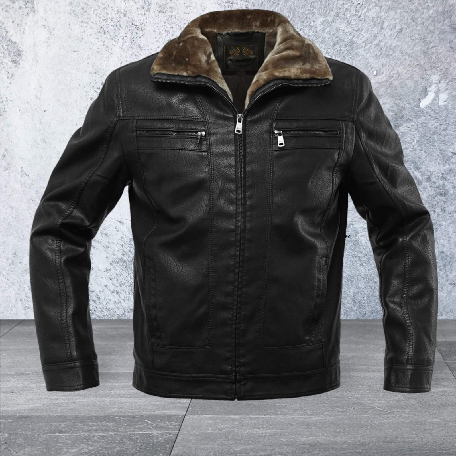 Куртка-дублянка чоловіча зимова з натуральної шкіри р. 56 Чорний (23778467) - фото 3 Куртка-дублянка чоловіча зимова з натуральної шкіри р. 56 Чорний (23778467) - фото 3