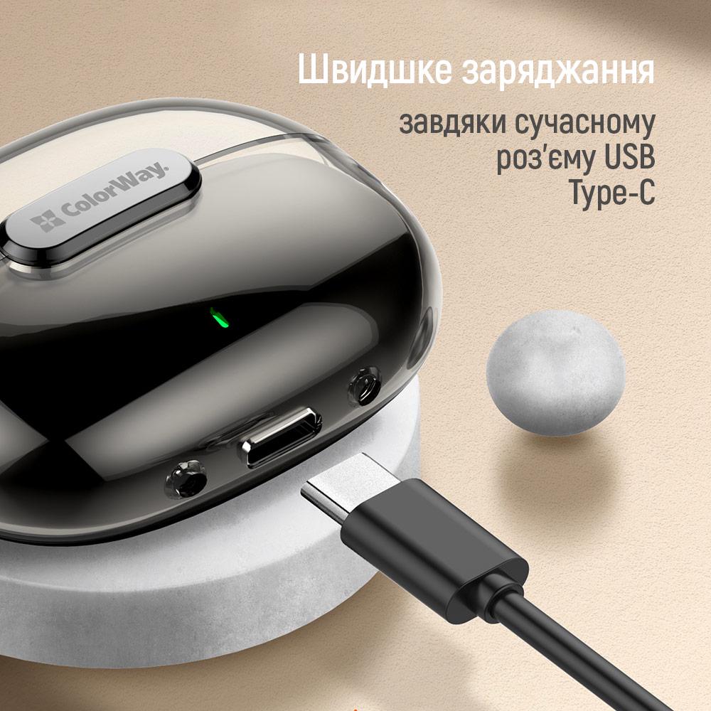 Навушники СolorWay Slim TWS-2 Earbuds Black (CW-TWS2BK) - фото 2