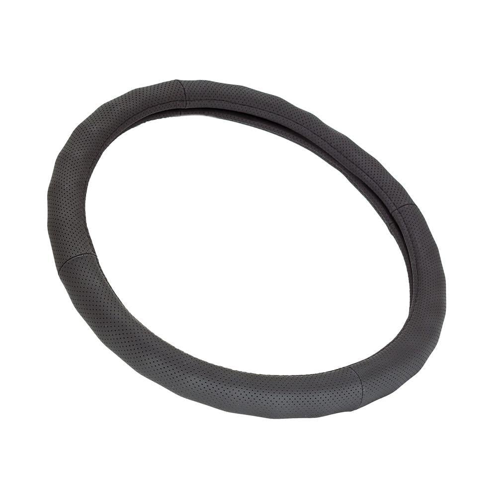 Чохол на кермо шкіряний Elegant Plus з перфорованим масажером L Чорний (EL 105637) Чохол на кермо шкіряний Elegant Plus з перфорованим масажером L Чорний (EL 105637)