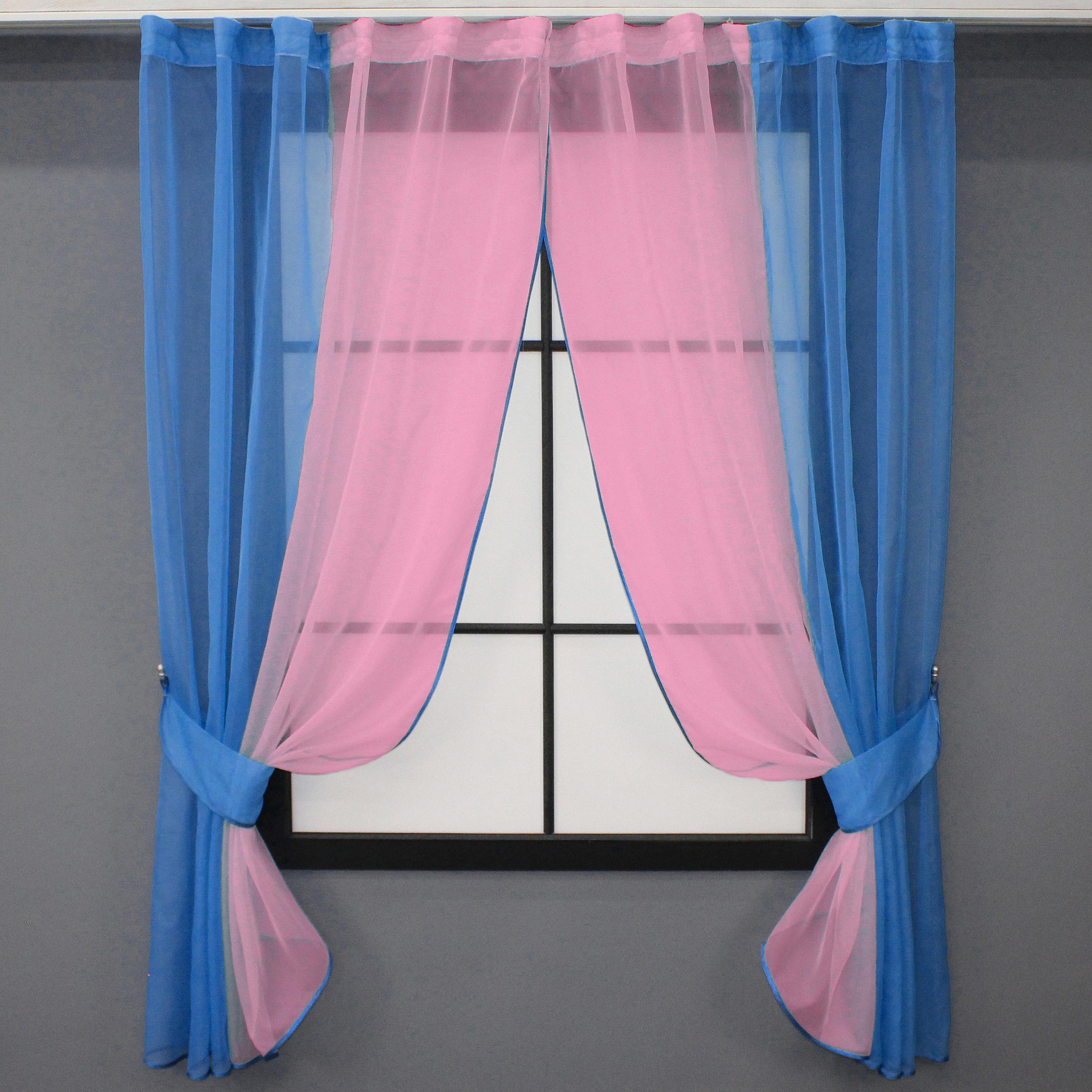 Шторы кухонные VR-Textil №017к комбинированные с подвязками 265х170 см Голубой/Розовый (50-237) Шторы кухонные VR-Textil №017к комбинированные с подвязками 265х170 см Голубой/Розовый (50-237)