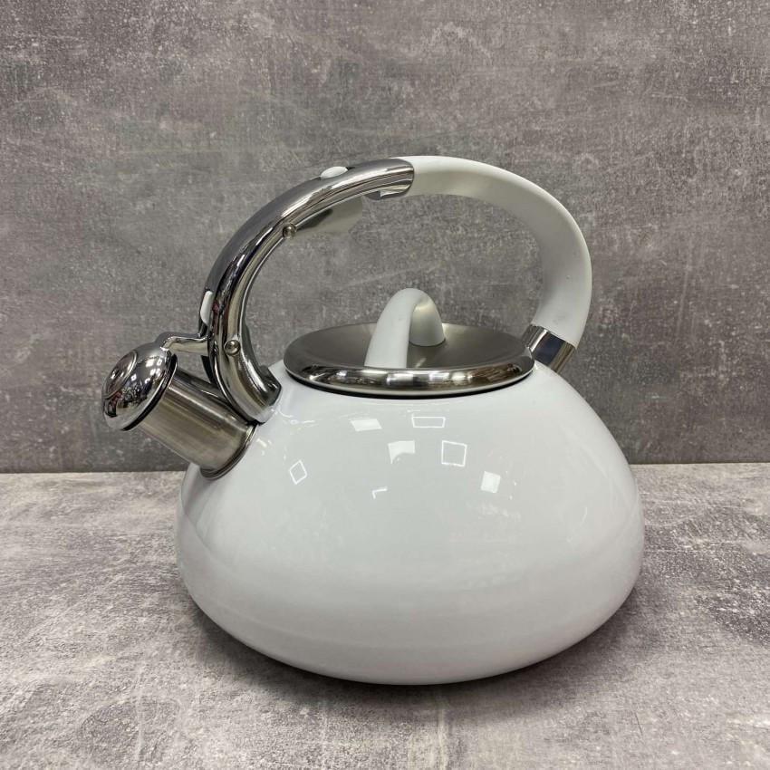 Чайник Empire EM-7709 из нержавеющей стали со свистком 3 л Белый (1778668362) - фото 3