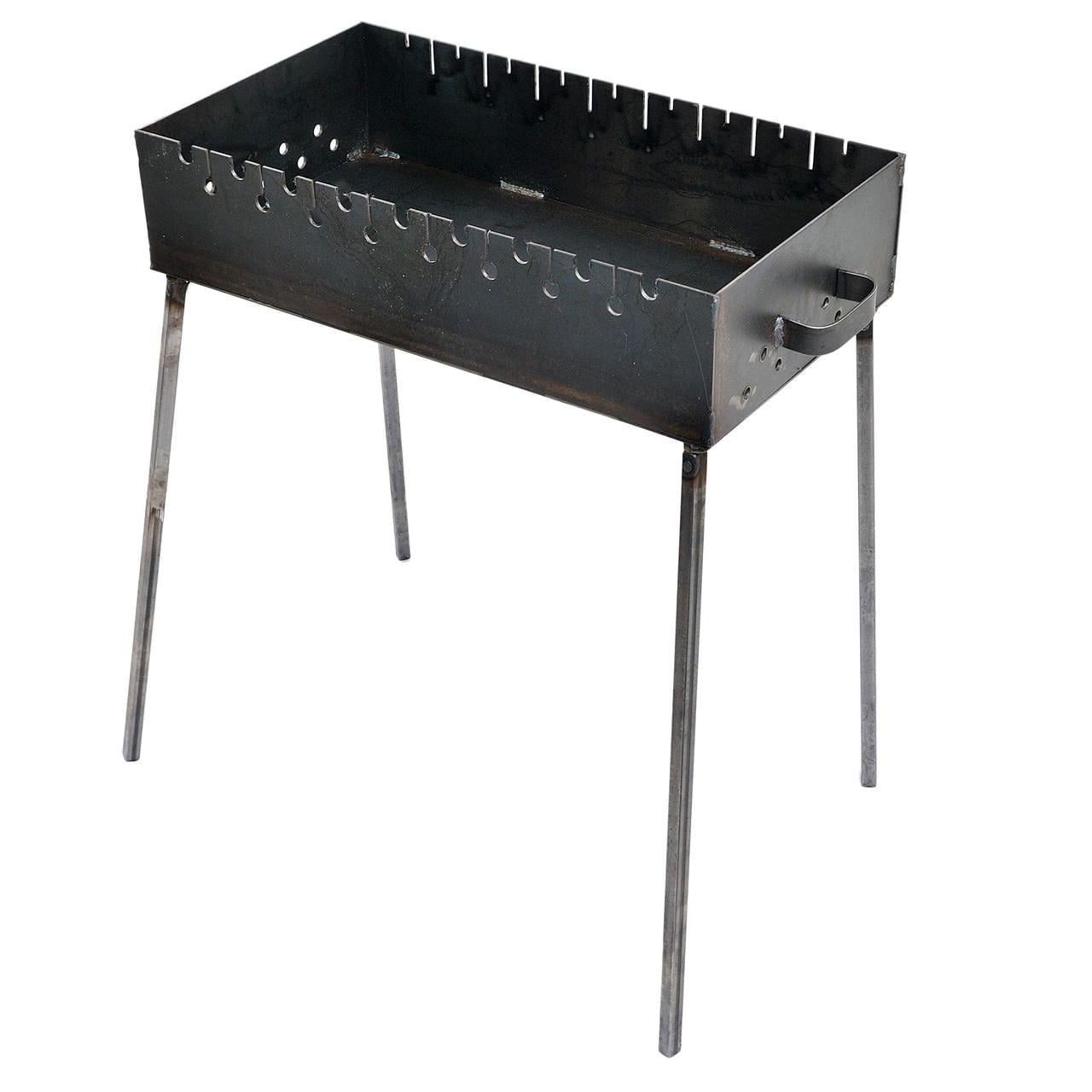 Мангал 3 мм на 9 шампуров 570х320х130 мм со съемными ножками