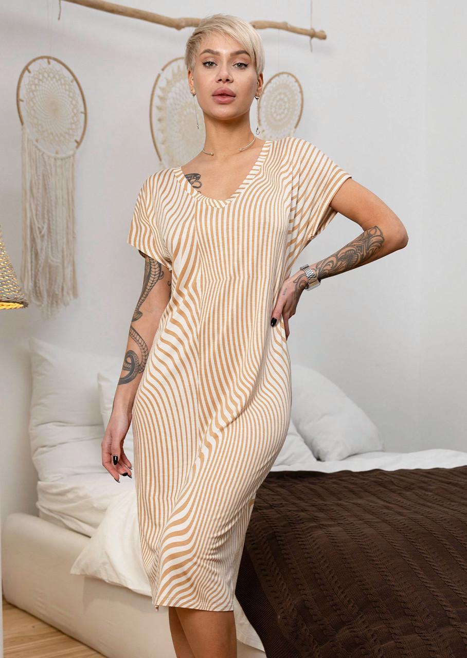 Ночная рубашка женская Leinle вискоза принт зебры XXL Белый (1335/60010)