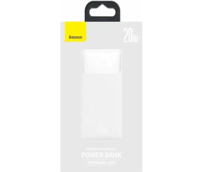 Повербанк BASEUS Bipow Digital Display QC PD 20W 30000 mAh Белый (25397254) - фото 8