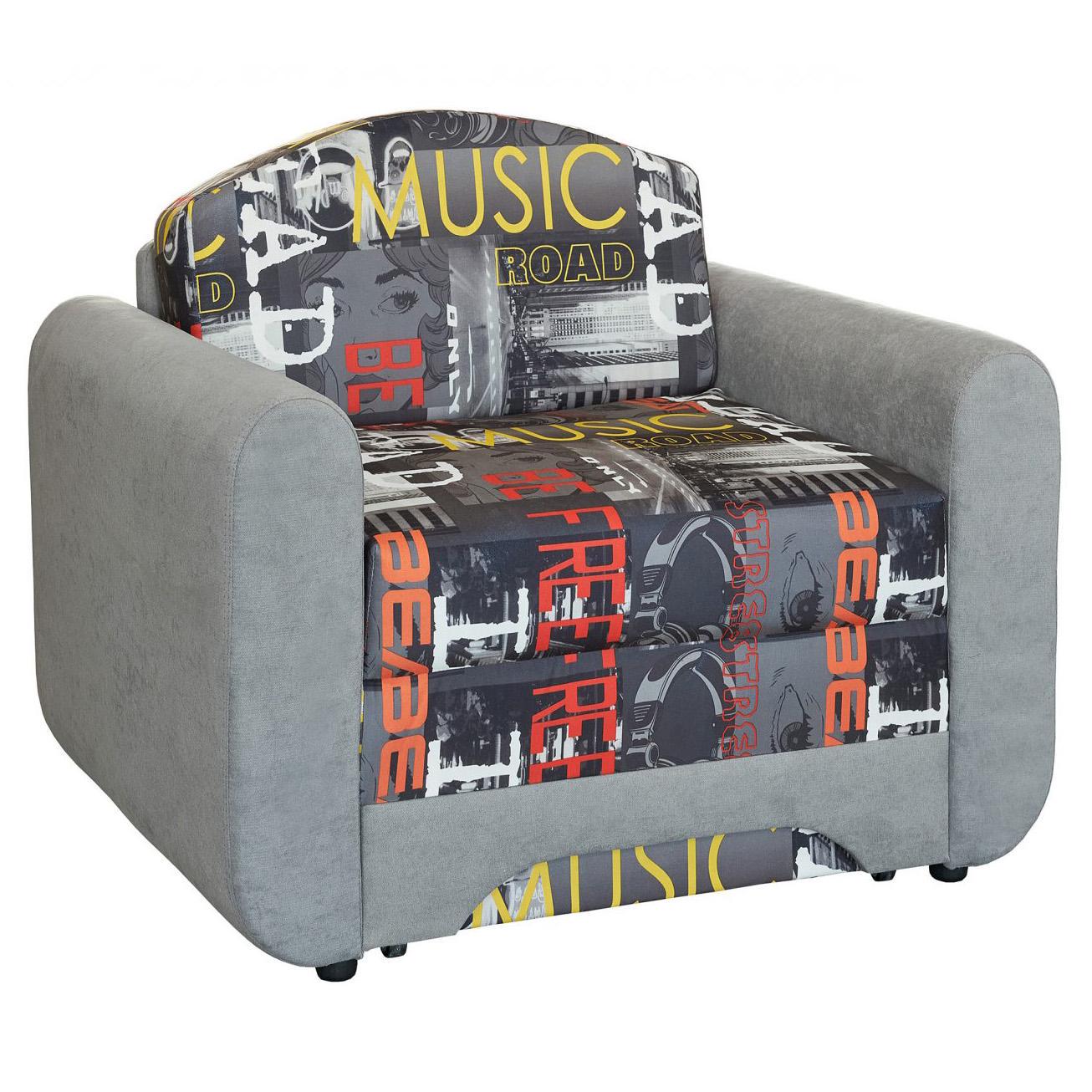 Диван раскладной Мебель-Сервис Юниор Дюймовочка Мини выкатной ДСП/металл ткань Мюзик Серый