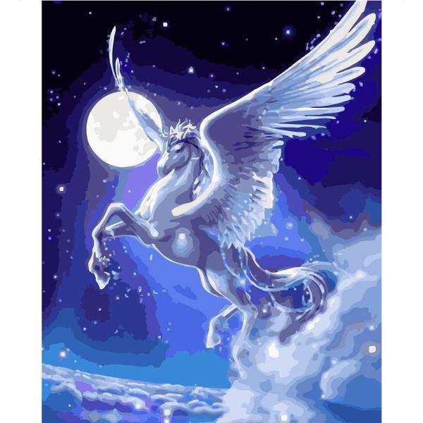 Картина по номерам Strateg Животные Пегас среди звезд 30х40 см в термопакете (VAm-2507-mt)